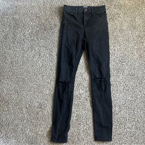 🦋 ASOS Black Skinny Jeans Distressed Stretch Denim Casual Streetwear 26